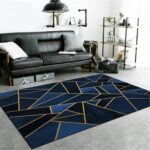 Tapis geometrique bleu 1