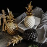 Nordic Light-Ananas en céramique doré, décoration créative pour la maison, salon, porche, modèle de luxe, cadeau de mariage doux 1