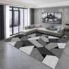 Tapis geometrique noir et blanc